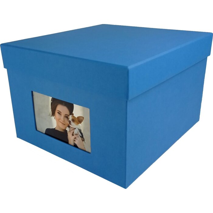 HNFD Caja de Fotos XL Kandra 700 fotos 15x20 cm acero azul acanalado