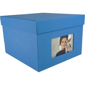 HNFD Caja de Fotos XL Kandra 700 fotos 15x20 cm acero azul acanalado
