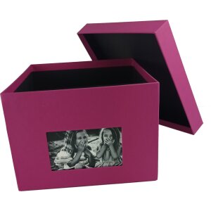 HNFD Caja de Fotos XL Kandra 700 fotos 15x20 cm amarena acanalada