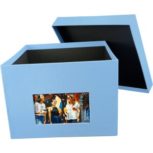 HNFD Caja de Fotos XL Kandra 700 fotos 15x20 cm acanalada azul oscuro