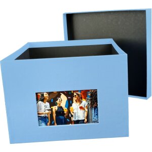 HNFD Caja de Fotos XL Kandra 700 fotos 15x20 cm acanalada azul oscuro
