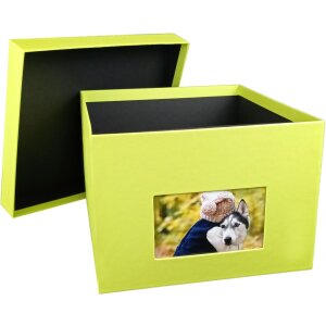 HNFD XL Caja de Fotos Kandra 700 fotos 15x20 cm acanalado verde mayo