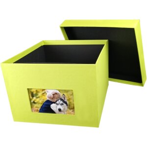 HNFD XL Caja de Fotos Kandra 700 fotos 15x20 cm acanalado verde mayo