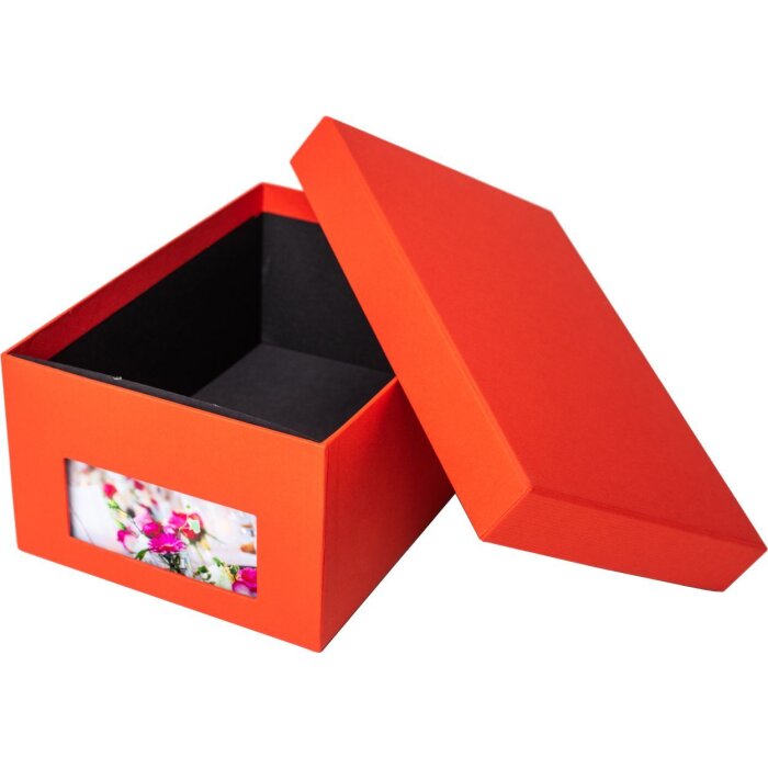 HNFD Caja para fotos Kandra tomate acanalada 700 fotos 10x15 cm