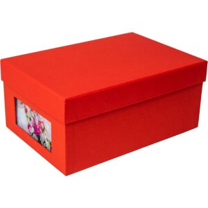 HNFD Caja para fotos Kandra tomate acanalada 700 fotos 10x15 cm