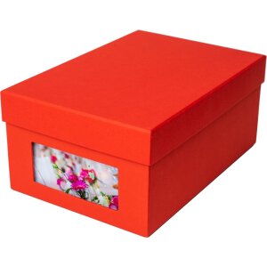 HNFD Caja para fotos Kandra tomate acanalada 700 fotos 10x15 cm
