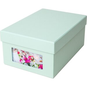 HNFD Caja de fotos Kandra menta acanalada 700 fotos 10x15 cm