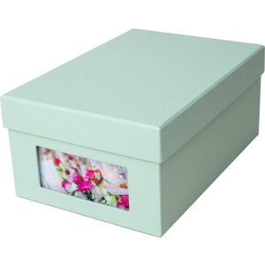 HNFD Caja de fotos Kandra menta acanalada 700 fotos 10x15 cm
