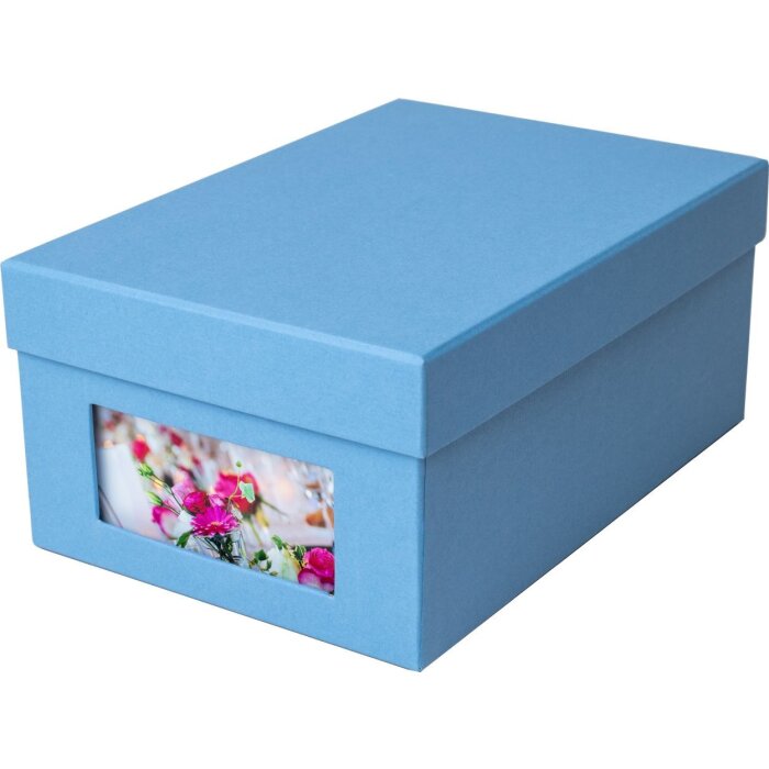 HNFD Photo Box Kandra azul oscuro acanalado 700 fotos 10x15 cm