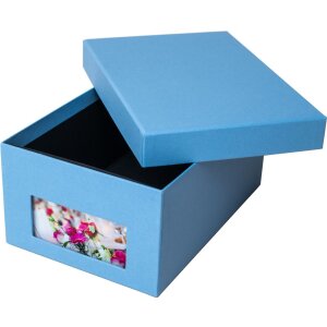 HNFD Photo Box Kandra azul oscuro acanalado 700 fotos 10x15 cm
