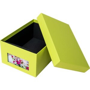 HNFD Caja de fotos Kandra verde mayo acanalada 700 fotos 10x15 cm