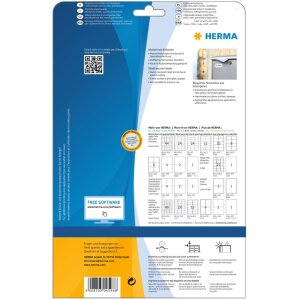 Etiquetas HERMA de inyección de tinta resistentes a la intemperie A4, 105,0 x 148,0 mm, blancas, adhesivo permanente