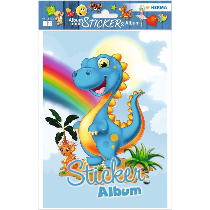HERMA Libro de recortes de pegatinas para niños, A5, "Dinos" (16 páginas, en blanco)