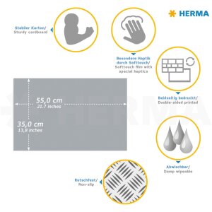 Almohadilla de escritorio HERMA 550 x 350 mm, mapamundi