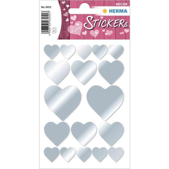 Pegatina HERMA Corazón Plata