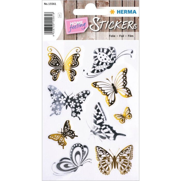 HERMA Pegatinas Creativas Mariposas Oro y Plata