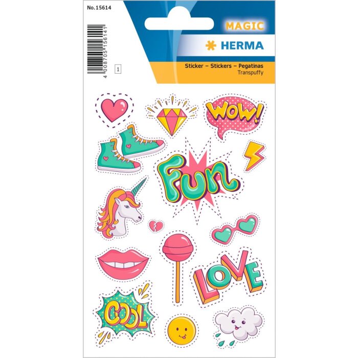 HERMA Trendy Patches - pegatinas Transpuffy de colores