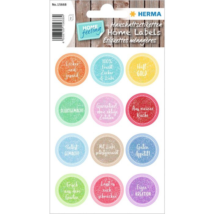 HERMA Sticker HOME "Hip gold" reluciente