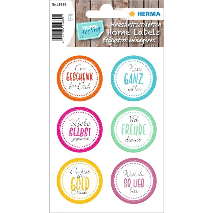 HERMA Sticker HOME "Diviértete con ella", reluciente