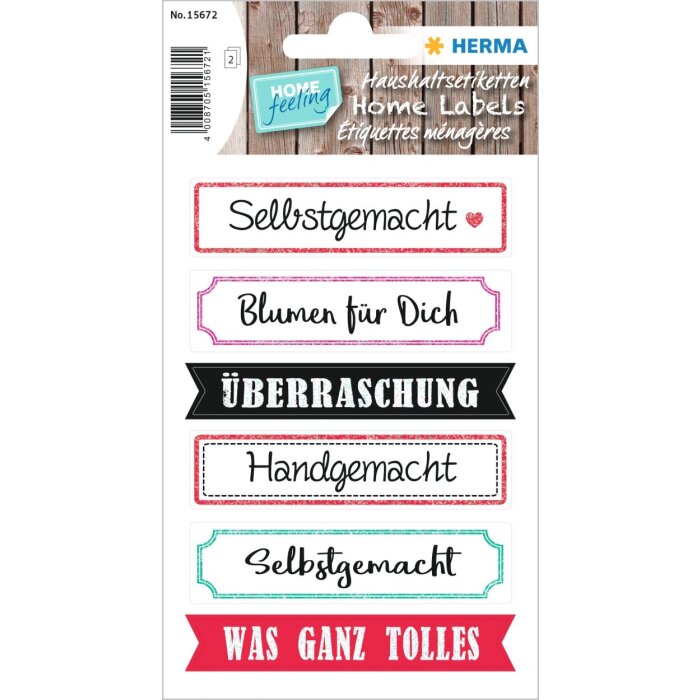 Pegatina HERMA HOGAR "Sorpresa", glittered