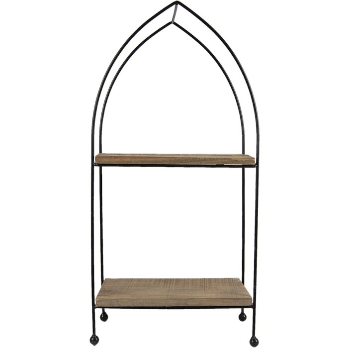 Clayre & Eef Estante de hierro con madera 50620 marrón 27x14x57 cm