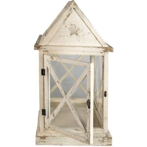 Clayre & Eef 5H0466 Decoración Mini Invernadero 54x35x66 cm Blanco