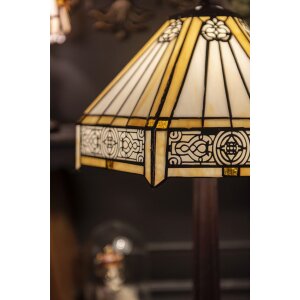 LumiLamp 5LL-6125 Lámpara de mesa Tiffany Ø 30x50 cm E27-máx 1x60W Beige, Marrón