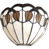 LumiLamp 5LL-6144 Aplique Tiffany 31x15x21 cm E27-máx 1x60W Blanco