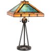 LumiLamp 5LL-6164 Lámpara de mesa Tiffany 61x61x73 cm E27-máx 2x60W Verde, Marrón