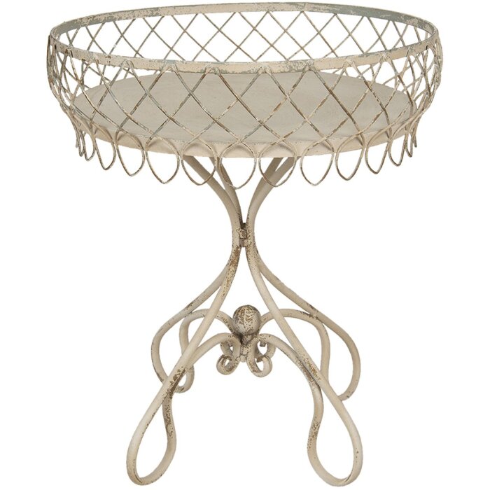 Clayre & Eef 5Y0813 Mesa auxiliar Beige Ø 55x65 cm