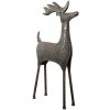 Clayre & Eef 5Y0921 Decoración Navideña Estatua Reno Gris 45x15x79 cm