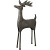 Clayre & Eef 5Y0921 Decoración Navideña Estatua Reno Gris 45x15x79 cm