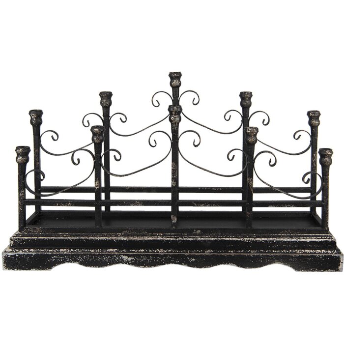 Clayre & Eef 5Y0952 Candelero Negro 79x18x46 cm