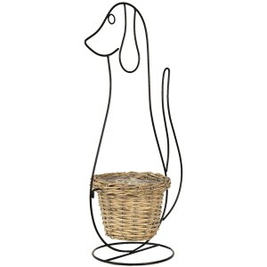 Clayre & Eef 5Y0987 Maceta Interior Perro Negro...