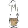 Clayre & Eef 5Y0987 Maceta Interior Perro Negro 35x22x67 cm