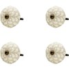 Clayre & Eef 64877 Pomo Puerta Juego de 4 Beige Ø 4x3 cm