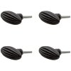 Clayre & Eef 64881 Pomo Puerta Juego de 4 Negro 2x4x5 cm