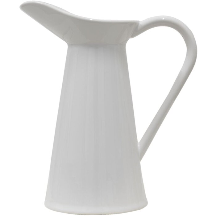 Clayre & Eef 64936 Jarra 23x13x25 cm Cerámica Blanca