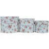 Clayre & Eef 65008 Sombrerera Set de 3 Azul Ø 23x19 cm