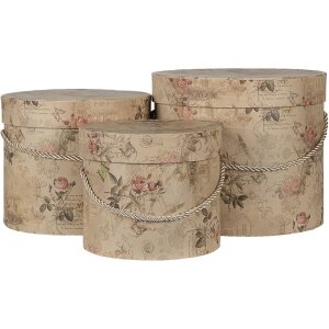 Clayre & Eef 65012 Sombrerera Set de 3 Beige Ø...