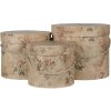 Clayre & Eef 65012 Sombrerera Set de 3 Beige Ø 23x20 cm