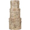 Clayre & Eef 65012 Sombrerera Set de 3 Beige Ø 23x20 cm