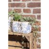 Clayre & Eef 6CE1398L Maceta de interior azul, blanca 22x12x13 cm
