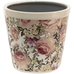 Clayre & Eef 6CE1409M Maceta Interior Blanco, Rosa...