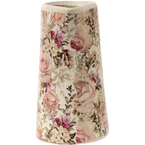 Clayre & Eef 6CE1413L Jarra Decorativa Rosa 20x13x25 cm