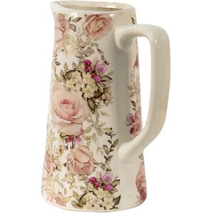 Clayre & Eef 6CE1413L Jarra Decorativa Rosa 20x13x25 cm