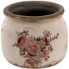Clayre & Eef 6CE1419S Maceta de interior rosa, beige Ø 12x9 cm
