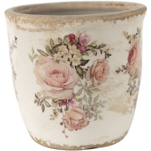 Clayre & Eef 6CE1421L Maceta de interior rosa, beige...