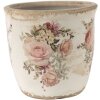 Clayre & Eef 6CE1421L Maceta de interior rosa, beige Ø 14x13 cm