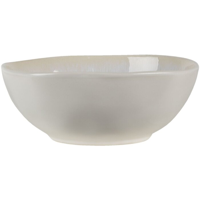 Clayre & Eef 6CEBO0101 Plato sopero blanco Ø 17x6 cm